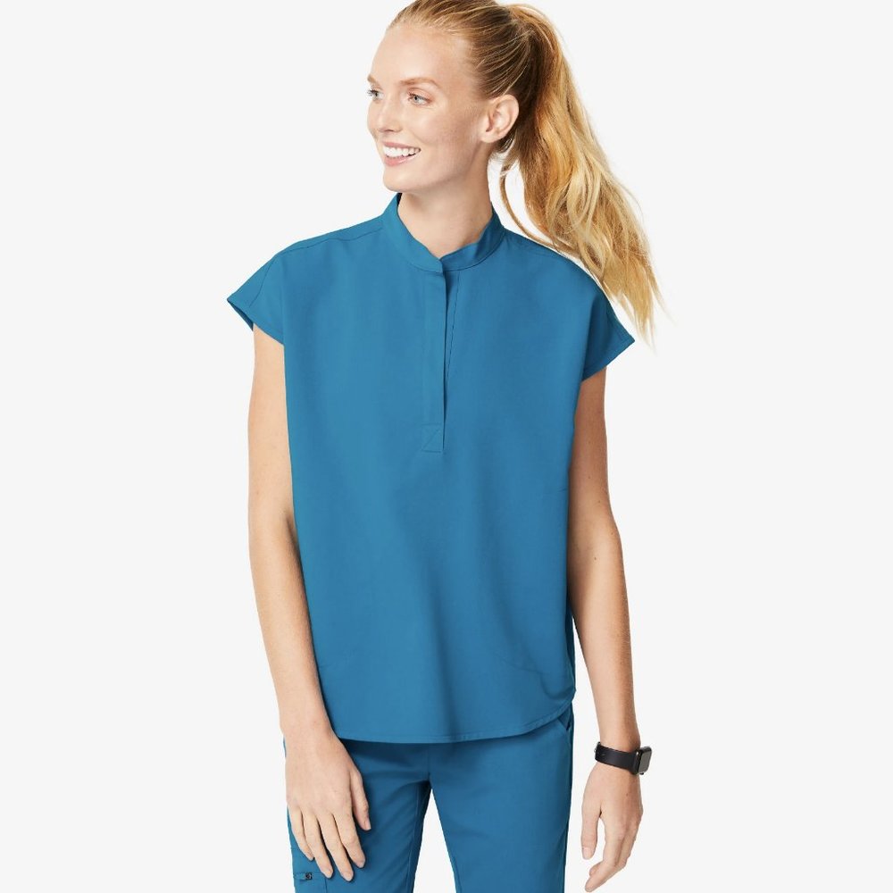 Figs Scrub Top Alps Blue Rafaela